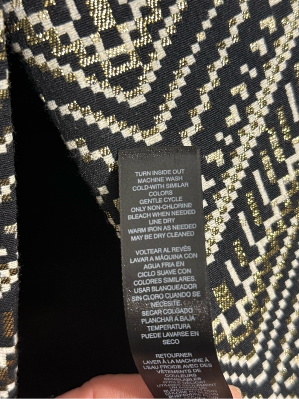 Chico’s Black Label Quiet Luxury Metallic Jacquard Blazer Gold Jacket Size 0 NWT - Picture 8 of 11
